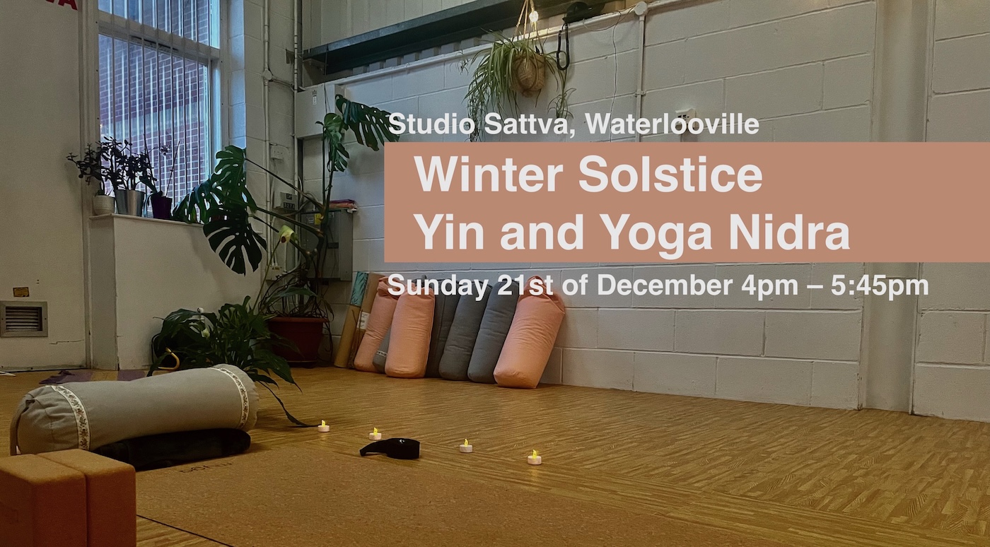 Winter solstice Yin Yoga and Yoga Nidra workshop poster